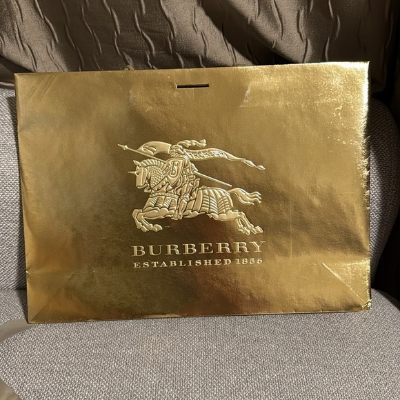 Burberry Gold Shopping Bag 12x16.5 - Picture 2 of 10